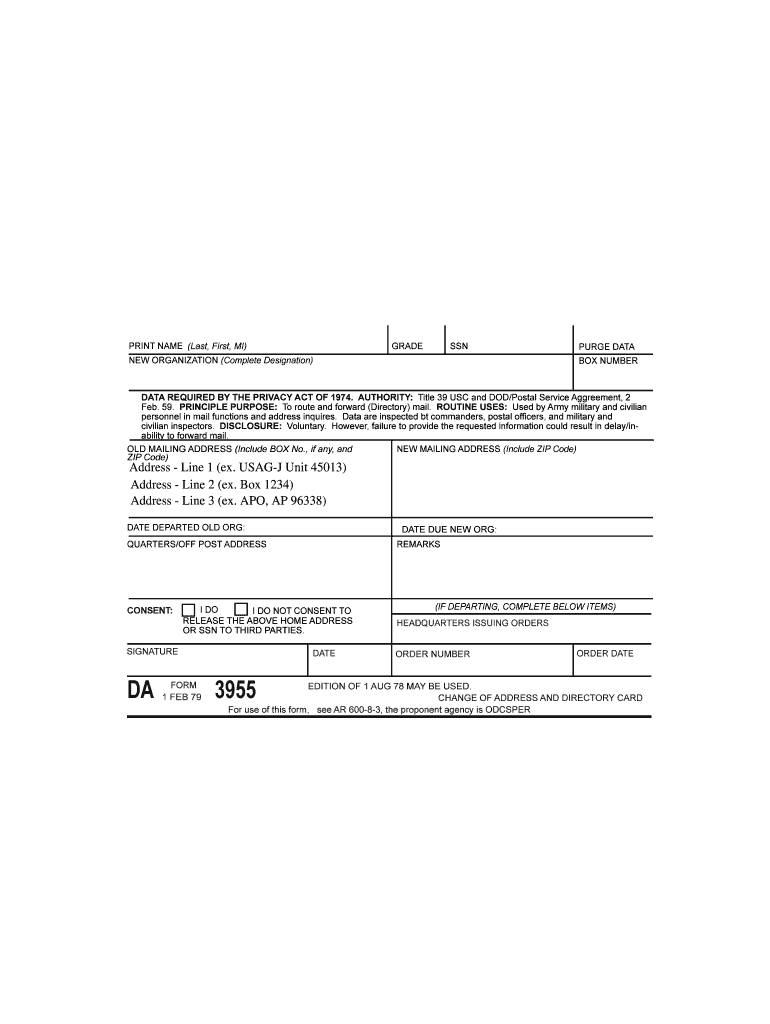  Da Form 3955 1979-2024