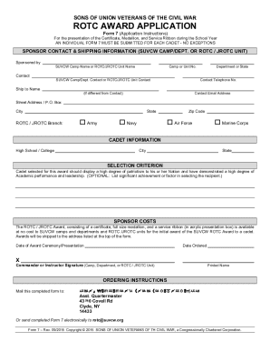 Jrotc Certificate of Completion  Form