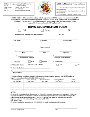 Umd Afrotc  Form