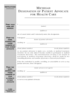 Patient Advocate Forms