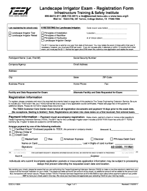 Irrigation Teex Application Form