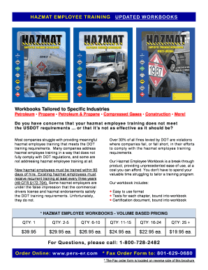 Hazmat Employee Training Workbook Answers  Form