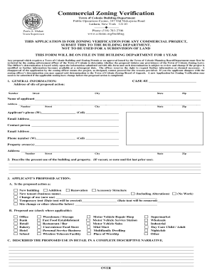 Town of Colonie Zoning Verification Form