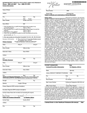  Assistance Program Application  Form