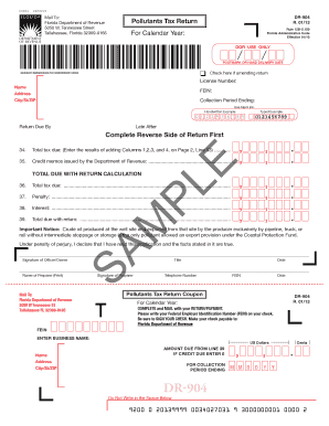 Florida Pollutants Tax Form Dr 904