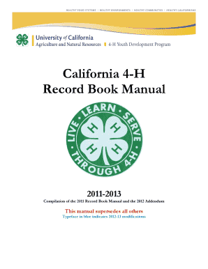 California 4 H Record Book Forms PDF