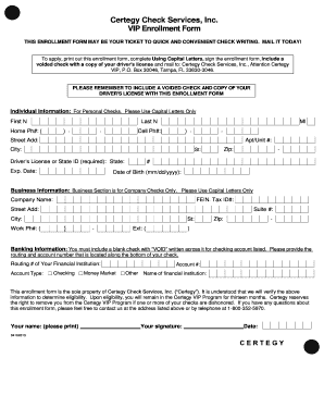 Get and Sign Certegy Vip Enrollment 2013-2022 Form
