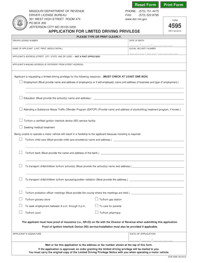  Application 4595 Form 2017