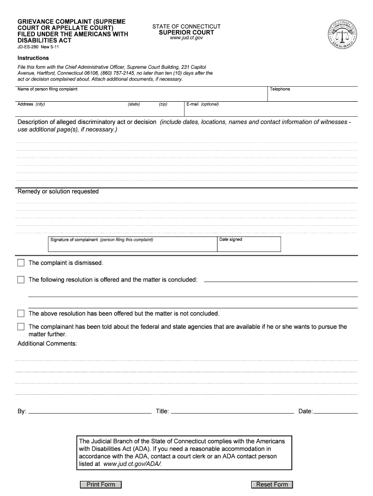 Grievance Complaint Filed  Form