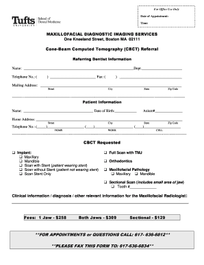 Cbct Referral Form