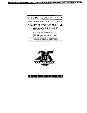 OHIO LOTTERY COMMISSION an ENTERPRISE FUND of the STATE of OHIO COMPREHENSIVE ANNUAL FINANCAL REPORT for the FISCAL YEARS ENDED   Form