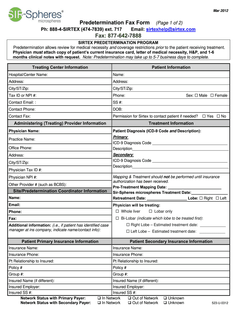  Aetna Predetermination Form 2012-2024