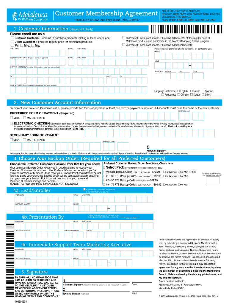 Melaleuca Cancellation Form