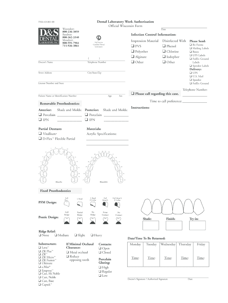 Dental Lab Slip Templates  Form