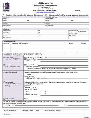 Liberty Dental Referral Form