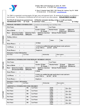 Ymca Form Fill