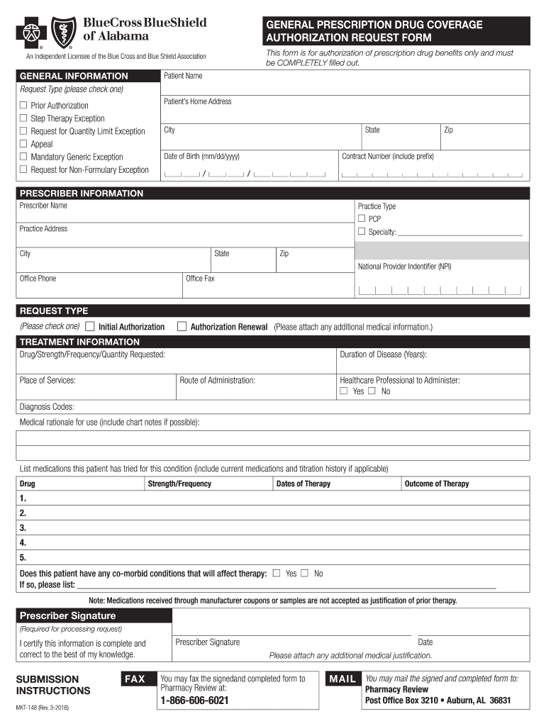  Blue Cross Blue Shield of Alabama Prior Authorization Form 2008