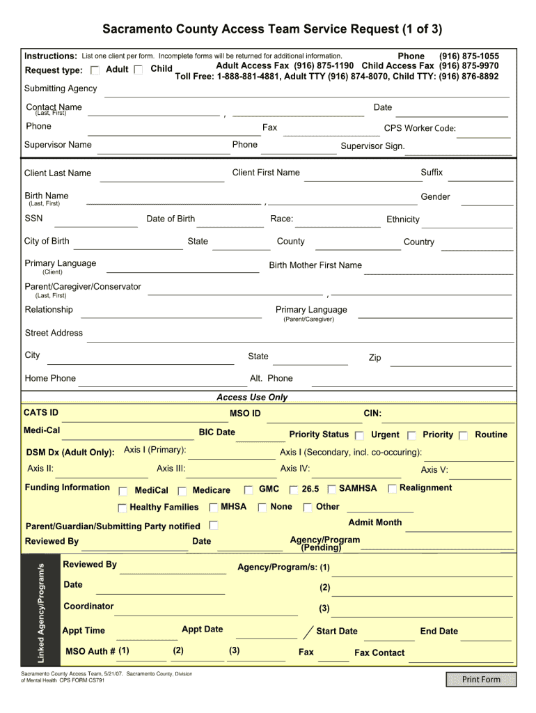  Sacramento County Access Referral 2007-2024