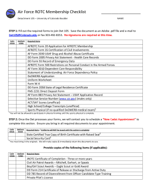 Afrotc Form 20