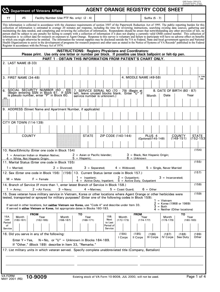  Orange Registry  Form 2001
