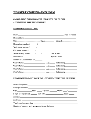 Workers Comp Form