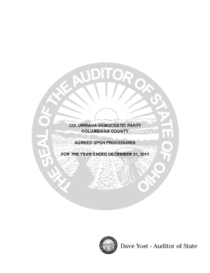 Secretary of State of Ohio Auditor State Oh  Form