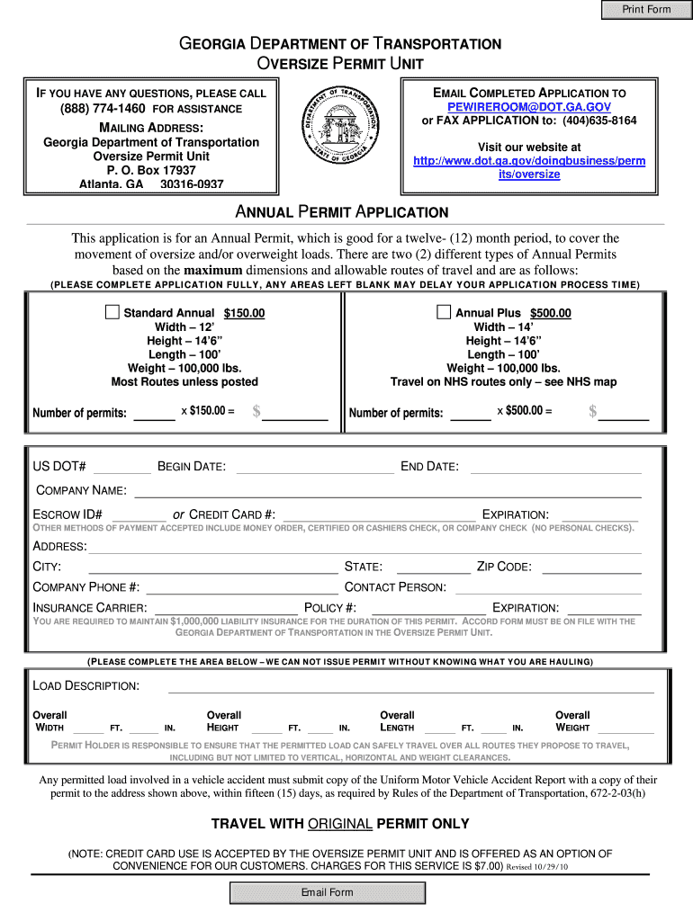  Ga Handicap Permit Application 2010-2024