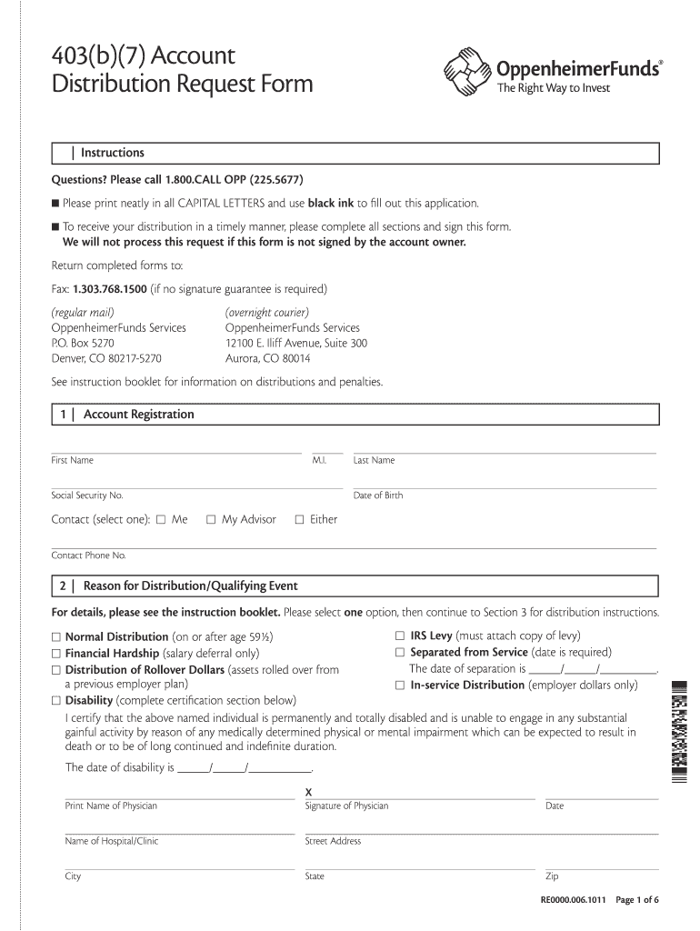 Oppenheimer 403 B 7 Distribution Form