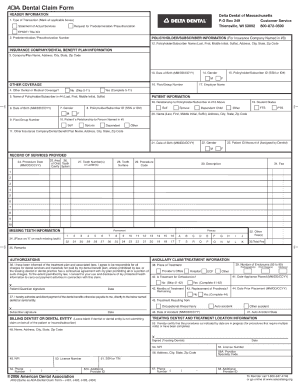 Delta Dental Massachusetts Fillable Claim Form