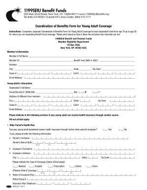  1199 Coordination of Benefits Form for Child 2011