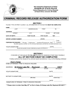 Nh Criminal Background Check Form