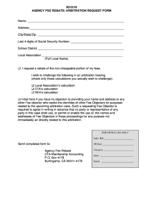 Agency Fee  Form