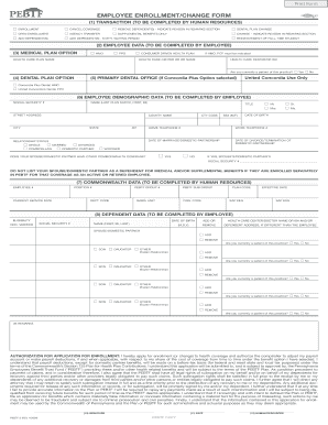 Pebtf 2 Employee Enrollment Change Form Online Pebtf