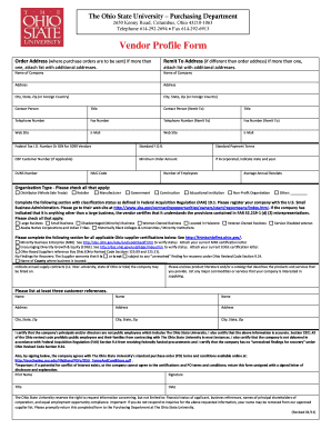 Vendor Profile Form