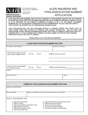 Naic Alien ID  Form