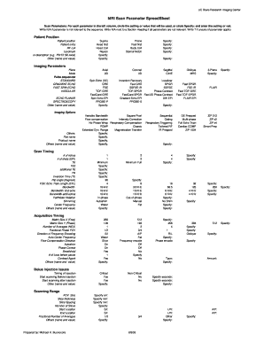 Mri Protocol Template  Form