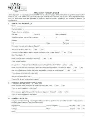 James Square Application  Form