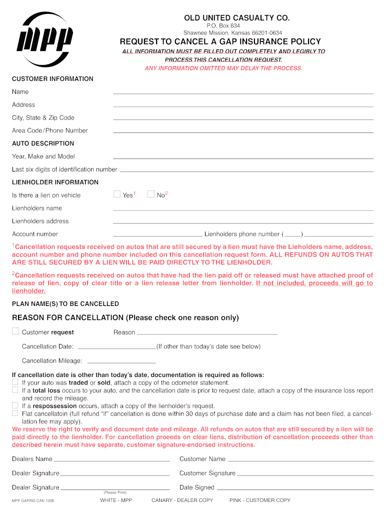 Mpp Cancellation  Form