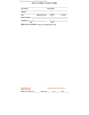 Layaway Contract Template  Form