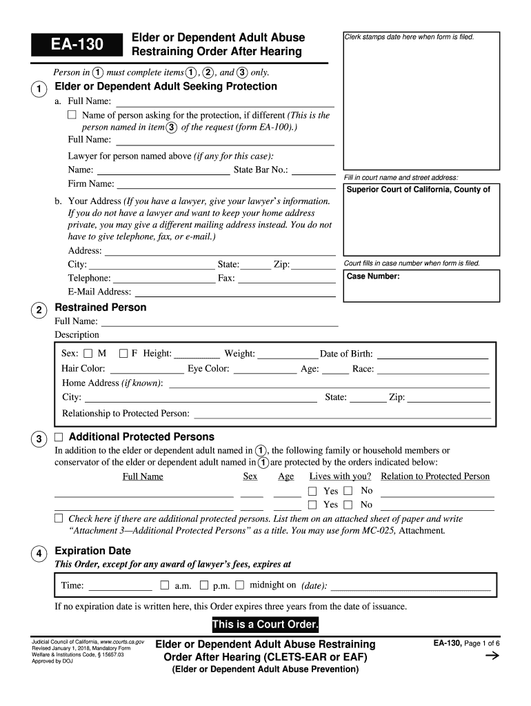  Ea 130 Fillable Form 2021