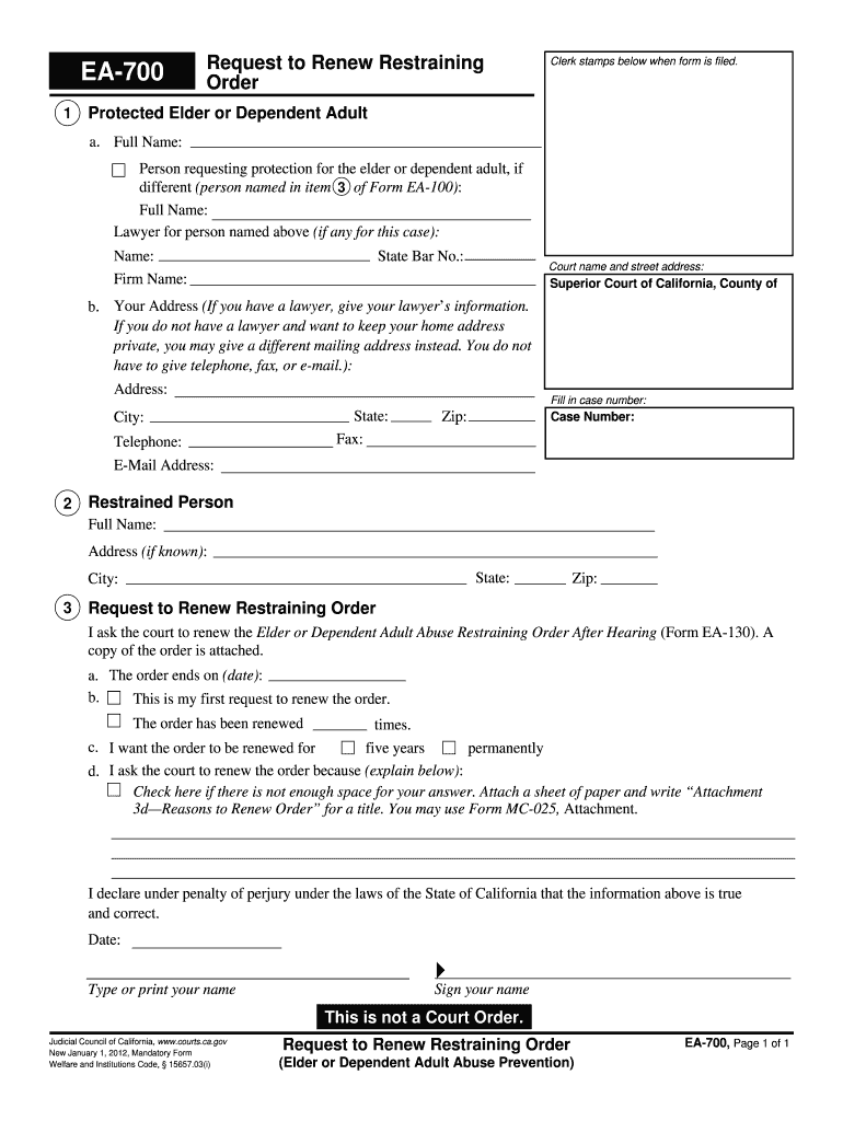 Address Ea California  Form