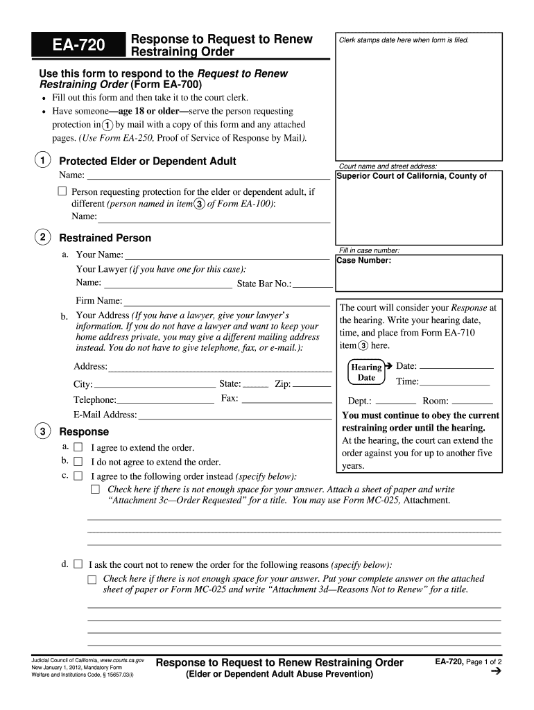 The Ea 720 Form