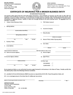 Texas Real Estate Commission  Form