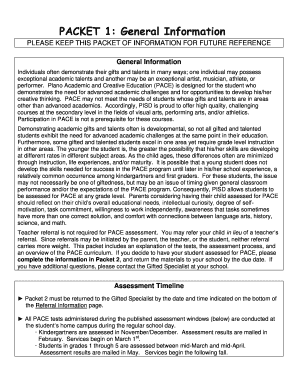 Pisd Pace Form