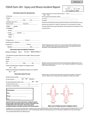 Osha Form 301 Printable