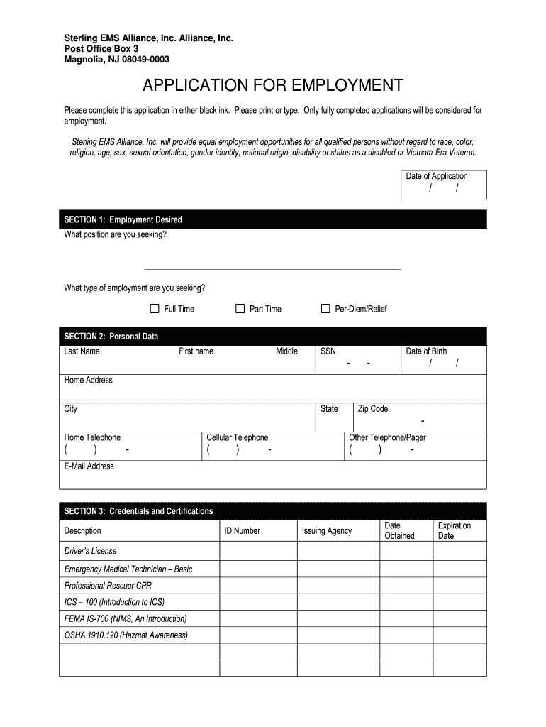 Sterling Ems Alliance Magnolia Nj Form
