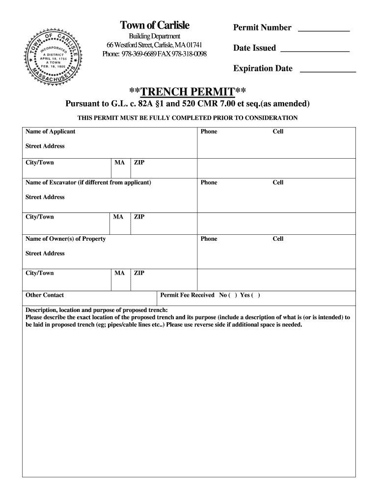 Trench Application  Form