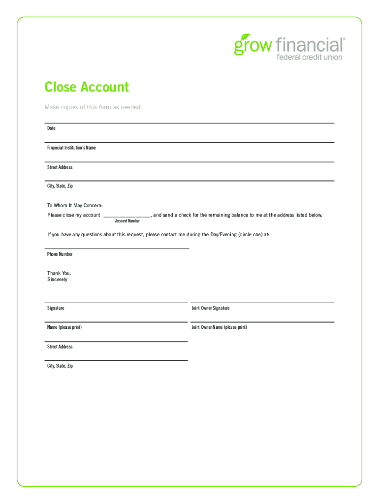 Grow Financial Direct Deposit Form