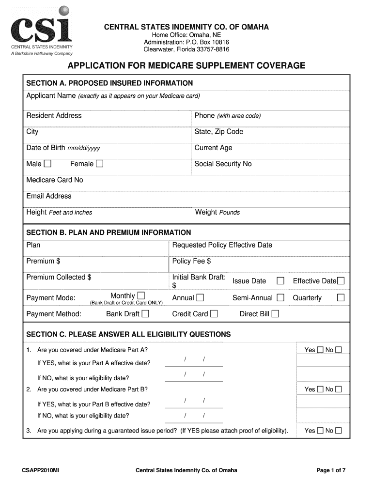 Medicare Supplement Forms