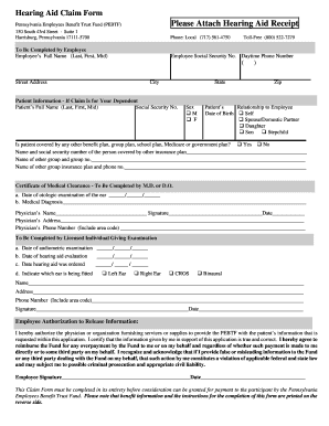 Pebtf Hearing Aid Claim Form